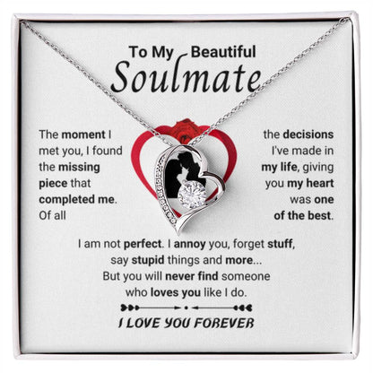 To My Soulmate Necklace - Gift for Her for Holiday Celebrations & Romance - Forever Love Necklace - Personalize Memories