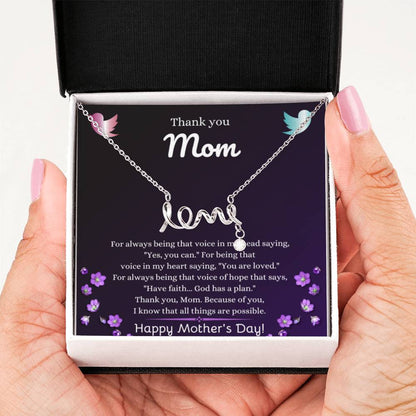Mother's Day Present for Mom - Scripted Love Necklace - Personalize Memories