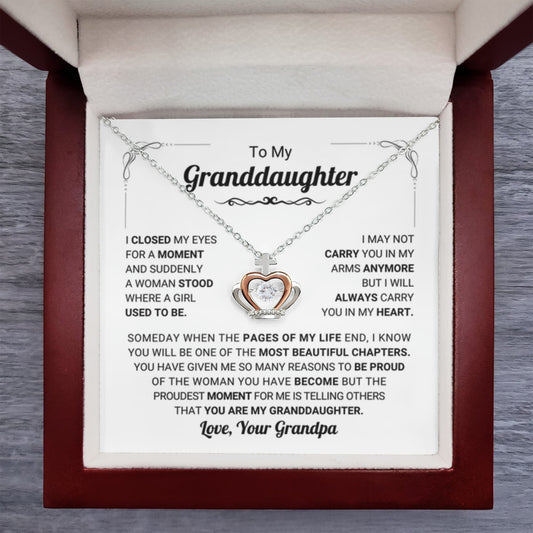 To My Granddaughter Necklace – Bestseller Granddaughter Gift: Birthday Graduation – Crown Pendant Necklace