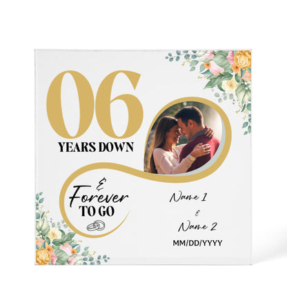 Personalized Acrylic Block, Custom Photo, Happy 6th Wedding Anniversary Gifts, Marriage Gifts, 6 Year Married Gift Wife Husband Present