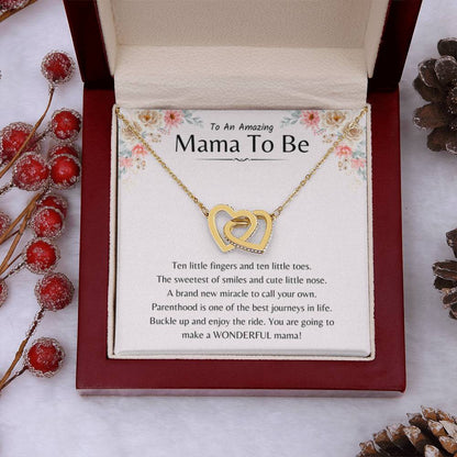 To An Amazing Mama To Be - You're going to make a wonderful mama - Interlocking Hearts Necklace - Gift for New Mom - Personalize Memories