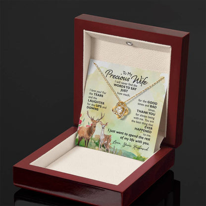 To My Wife Necklace - Heartfelt Gift for Birthday & Valentine’s Day - Love Knot Necklace - Personalize Memories
