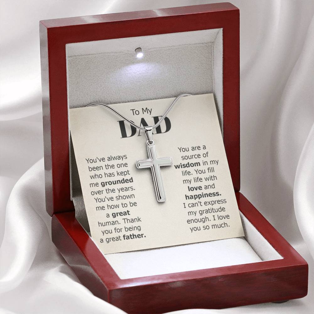 To My Dad Necklace - You've always been the one - Gift for Dad - Artisan Cross Necklace - Personalize Memories
