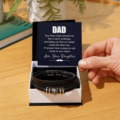 Gift for Dad from Daughter - Your love wraps around me like a warm embrace - Love You Forever Bracelet - Personalize Memories