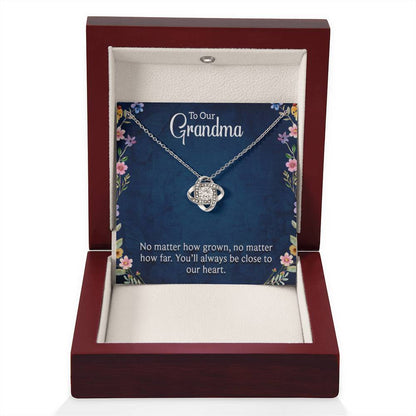 To Our Grandma - You will always be close to our heart - Gift for Grandmother Grandma - Love Knot Necklace - Personalize Memories
