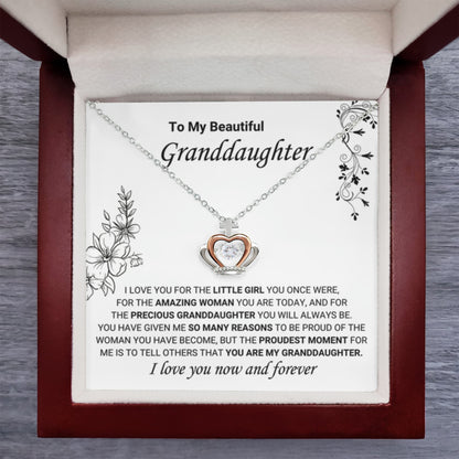 To My Granddaughter Necklace – Graduation & Birthday Jewelry Gift for Granddaughter – Crown Pendant Necklace - Personalize Memories