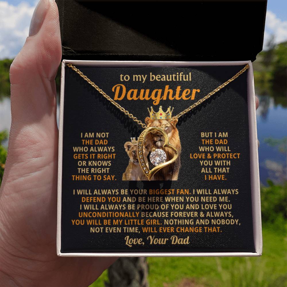 To My Daughter Necklace - Father to Daughter Gift for Graduation, Birthday & Big Life Moments - Forever Love Necklace - Personalize Memories