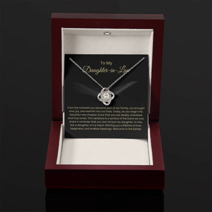To My Daughter In Law - Love Knot Necklace - Gift for Daughter in Law - Personalize Memories
