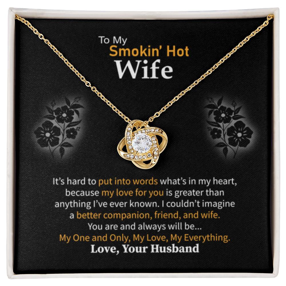 Romantic Jewelry Gift for Wife - Perfect From Husband for Birthday, Anniversary & Valentine’s Day - Love Knot Necklace - Personalize Memories