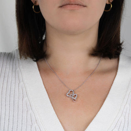 To My Girlfriend Necklace - Soulmate Jewelry Gift for Valentine’s Day, Birthday - Heart-to-heart Pendant Necklace - Personalize Memories