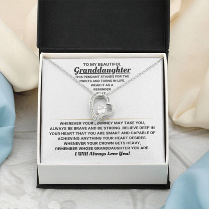 To My Granddaughter Necklace – Graduation & Birthday Jewelry Gift for Granddaughter – Forever Love Necklace - Personalize Memories