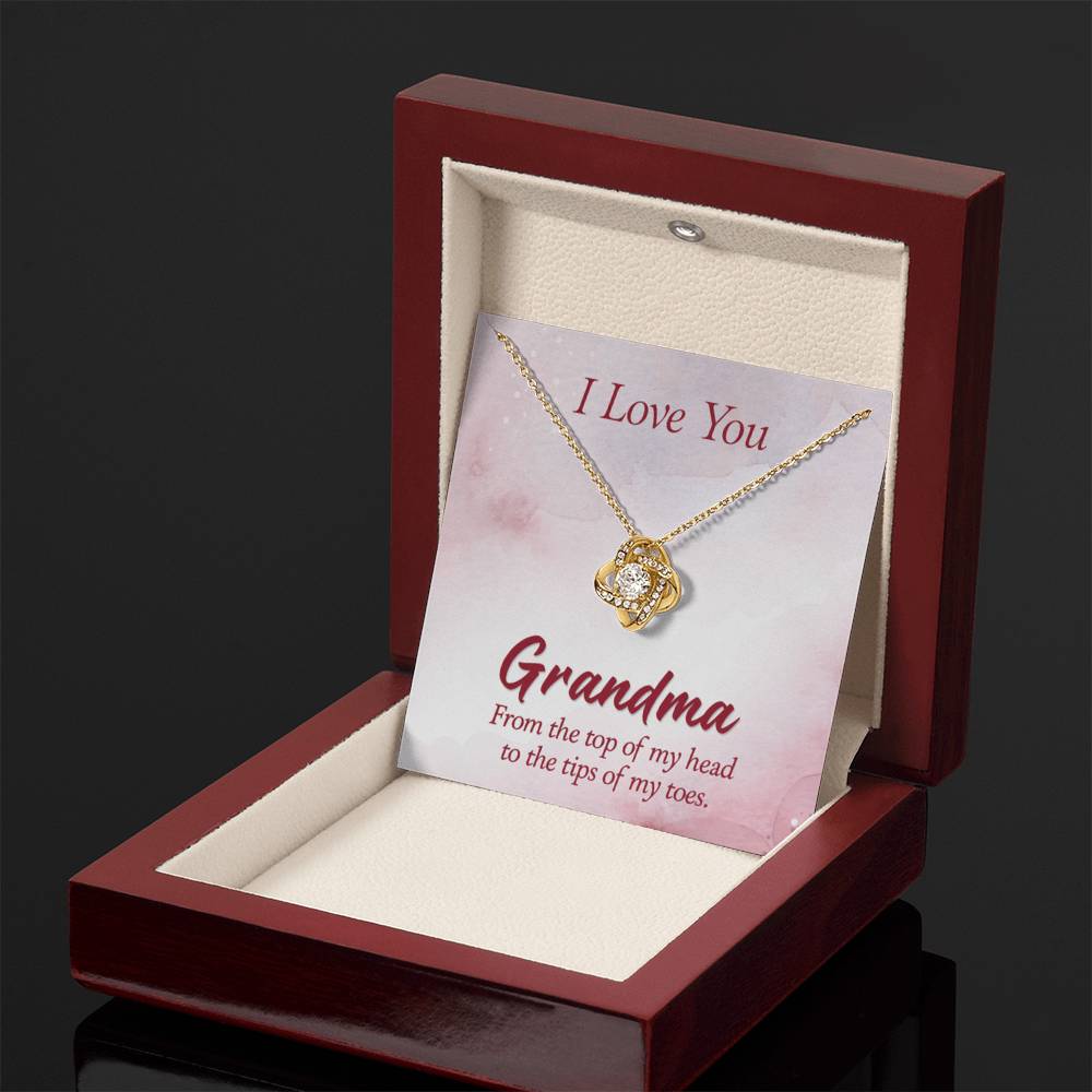 I Love You Grandma Gift from Grandkids Grandma - Love Knot Necklace - Personalize Memories