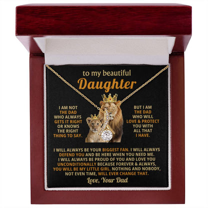 To My Daughter Necklace - Best Surprise Gift for Daughter from Dad for Graduation, Birthday & Christmas - Alluring Beauty Necklace - Personalize Memories