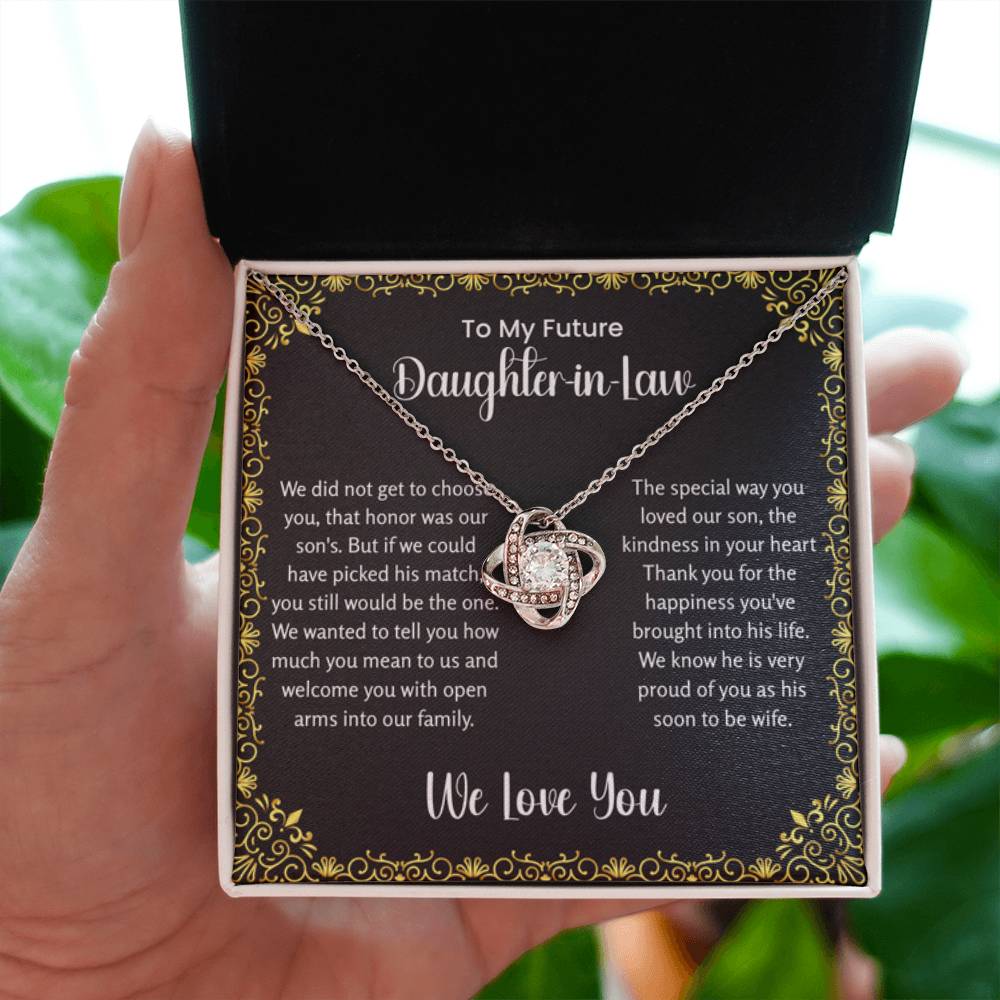 To My Future Daughter In Law - Love Knot Necklace - Gift for Bonus Daughter - Personalize Memories