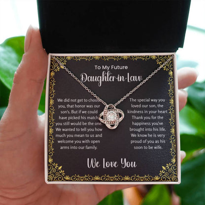 To My Future Daughter In Law - Love Knot Necklace - Gift for Bonus Daughter - Personalize Memories