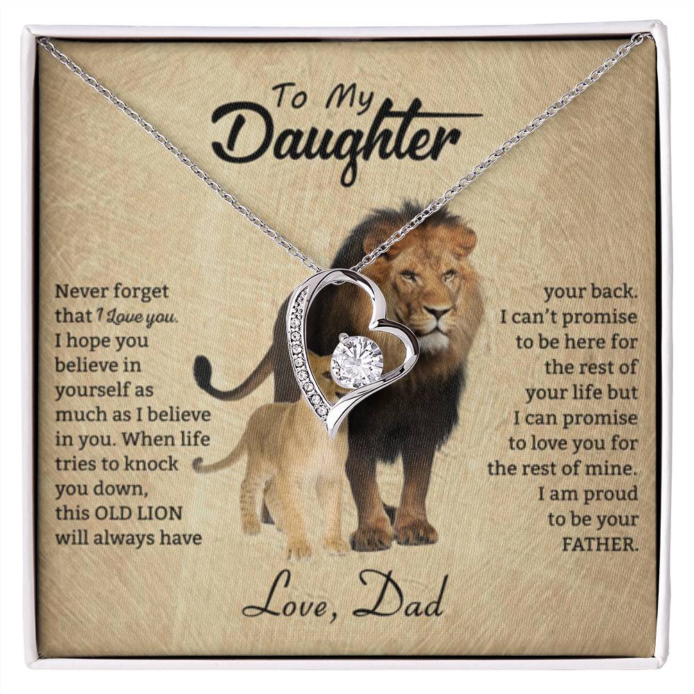 To My Daughter - Never forget that I love you - Daughter Gift from Dad - Forever Love Necklace - Personalize Memories