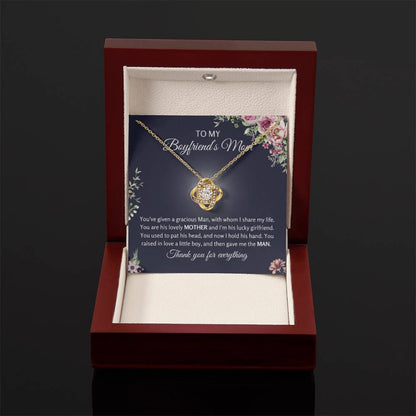 To My Boyfriend's Mom - Thank You For Everything - Love Knot Necklace - Personalize Memories