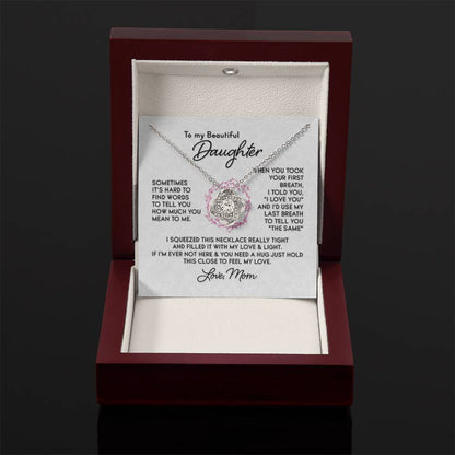 To My Daughter Necklace – Jewelry Gift for Daughter from Mother – Love Knot Necklace - Personalize Memories