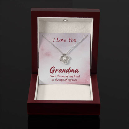 I Love You Grandma Gift from Grandkids Grandma - Love Knot Necklace - Personalize Memories