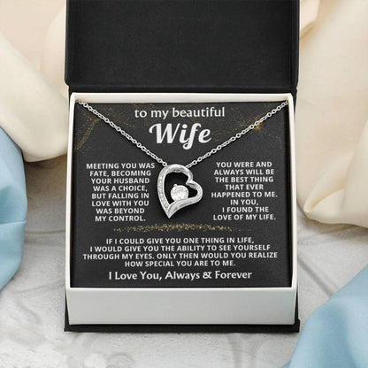 To My Wife Necklace - Best Surprise Gift for Wife from Husband for Anniversary, Christmas & Valentine’s Day - Forever Love Necklace - Personalize Memories