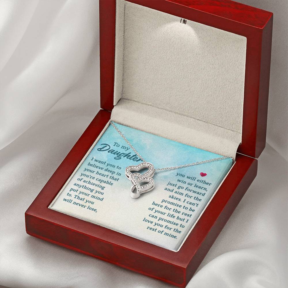 To My Daughter Necklace - Daughter Milestone Gift - Heart-to-heart Pendant Necklace - Personalize Memories