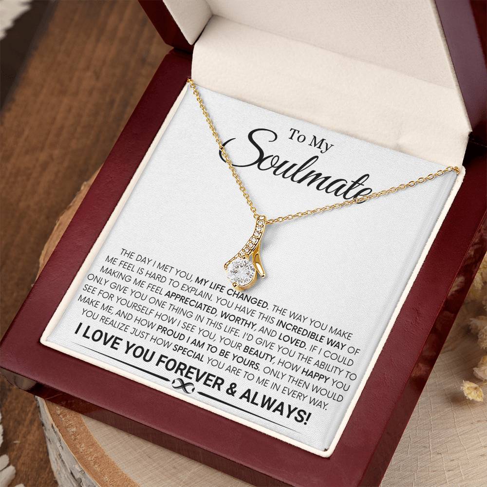 To My Soulmate - The Day I Met You - Alluring Beauty Necklace Gift for Her - Personalize Memories