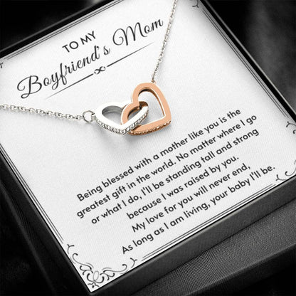 To My Boyfriend's Mom - My love for you will never end - Interlocking Hearts Necklace - Bf Mom Present - Personalize Memories