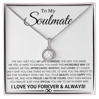 To My Soulmate - The Day I Met You - Eternal Love Necklace Gift for Her - Personalize Memories