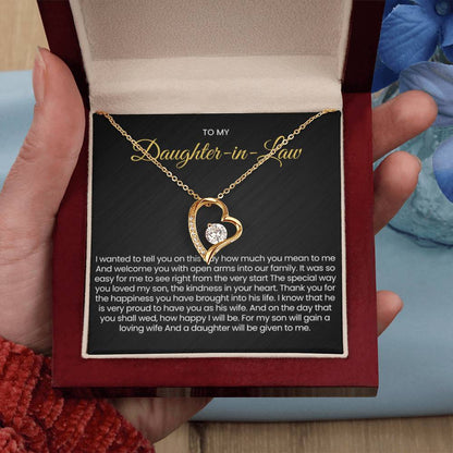 To My Daughter In Law - Gift for Daughter in Law - Forever Love Necklace - Personalize Memories