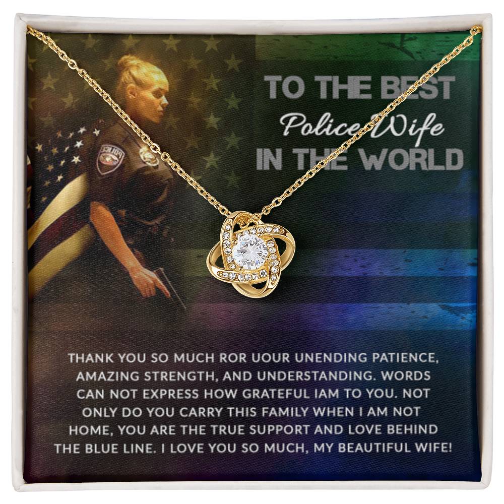 To The Best Police Wife Gift from Husband - Love Knot Necklace Regular price - Personalize Memories