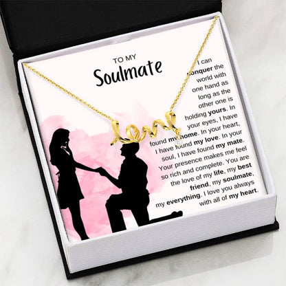 To My Soulmate Necklace - Romantic Soulmate Gift for Her for Christmas & Holiday Gifting - Scripted Love Necklace - Personalize Memories