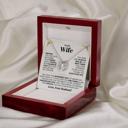 To My Wife Gift from Husband - Romantic Jewelry for Birthday & Anniversary Celebrations - Lucky In Love Necklace - Personalize Memories