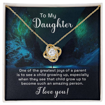 To My Daughter Necklace – Daughter Jewelry - Graduation, Birthday & Christmas – Love Knot Necklace - Personalize Memories