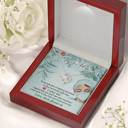 To My Doctor Wife Gift From Husband - Love Knot Necklace - Personalize Memories