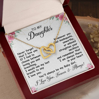 Beautiful Gift for Daughter - You'll always be my baby girl - Interlocking Hearts Necklace - Personalize Memories