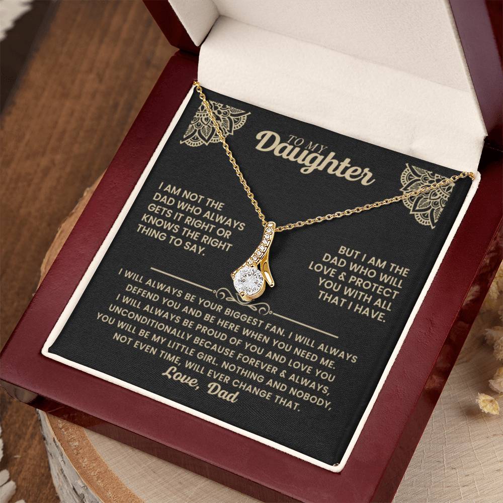 To My Daughter Necklace - Birthday Jewelry Gift from Dad - You will always be my little girl - Alluring Beauty Necklace - Personalize Memories