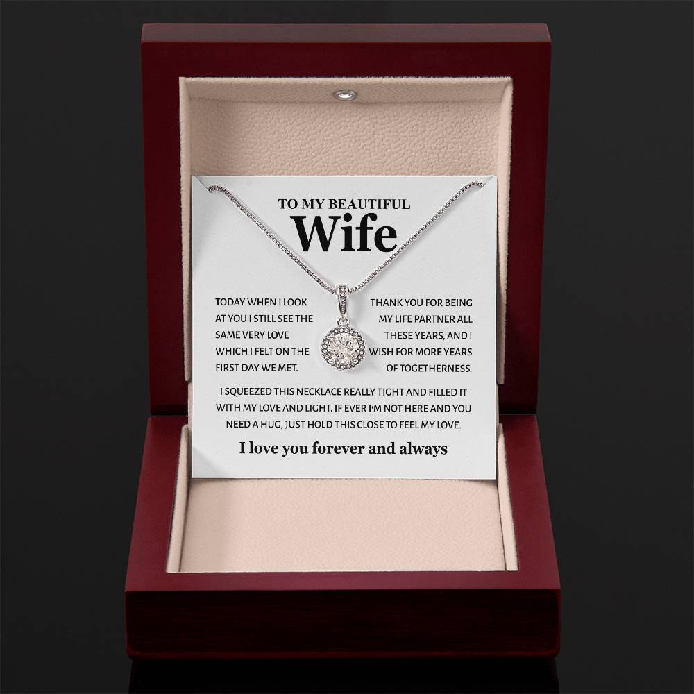 To My Beautiful Wife - Feel My Love - Eternal Hope Necklace Gift from Husband - Personalize Memories