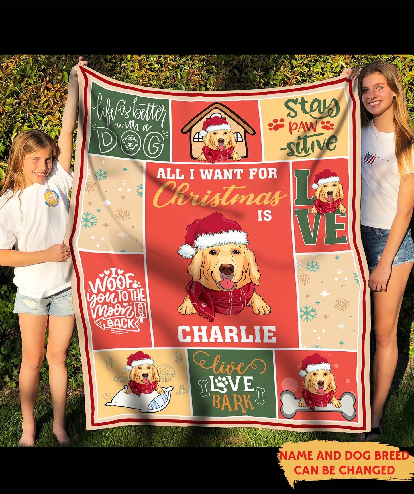 Personalized Dog Lover Fleece Blanket - All I Want | Custom Gift for Pet Owners - Personalize Memories