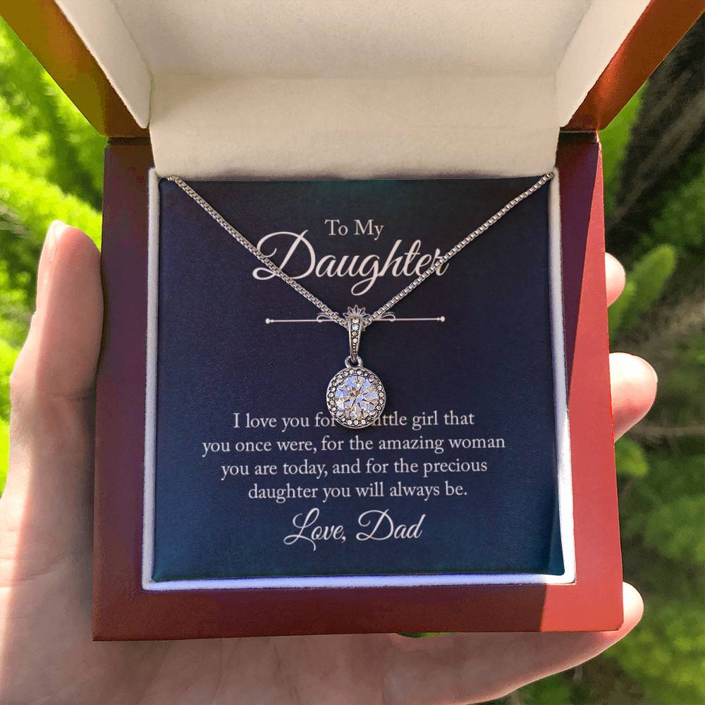 To My Daughter Necklace - Father to Daughter Gift for Graduation, Birthday & Big Life Moments - Eternal Hope Necklace - Personalize Memories