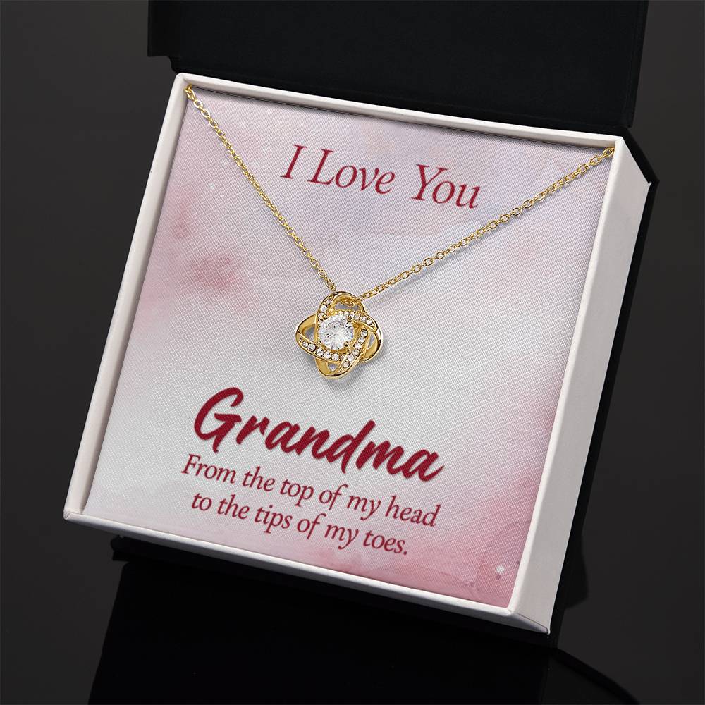 I Love You Grandma Gift from Grandkids Grandma - Love Knot Necklace - Personalize Memories
