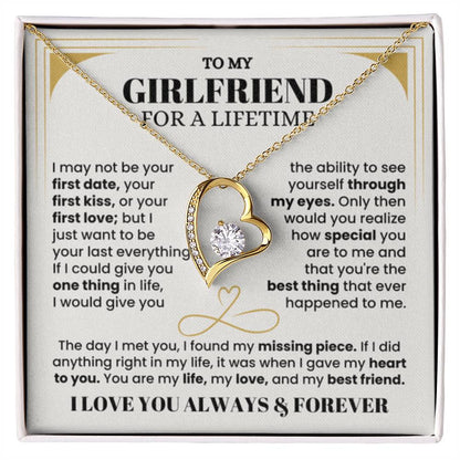 To My Girlfriend Necklace - Soulmate Jewelry Gift for Valentine’s Day, Birthday - Forever Love Necklace - Personalize Memories