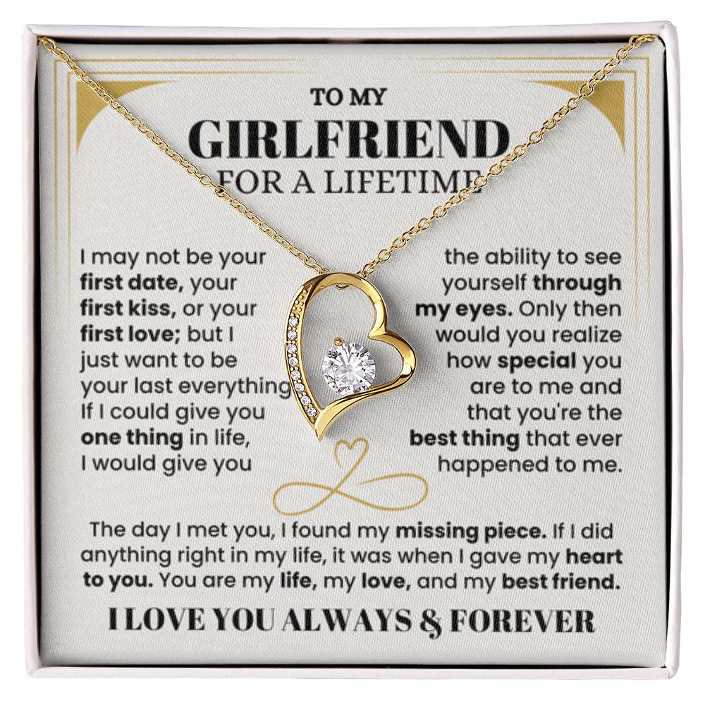To My Girlfriend Necklace - Soulmate Jewelry Gift for Valentine’s Day, Birthday - Forever Love Necklace - Personalize Memories