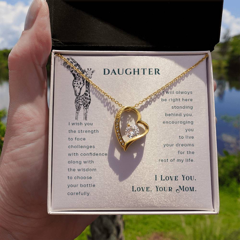 To My Daughter Necklace - Sentimental Jewelry Gift from Mom for Graduation & Life Achievements - Forever Love Necklace - Personalize Memories