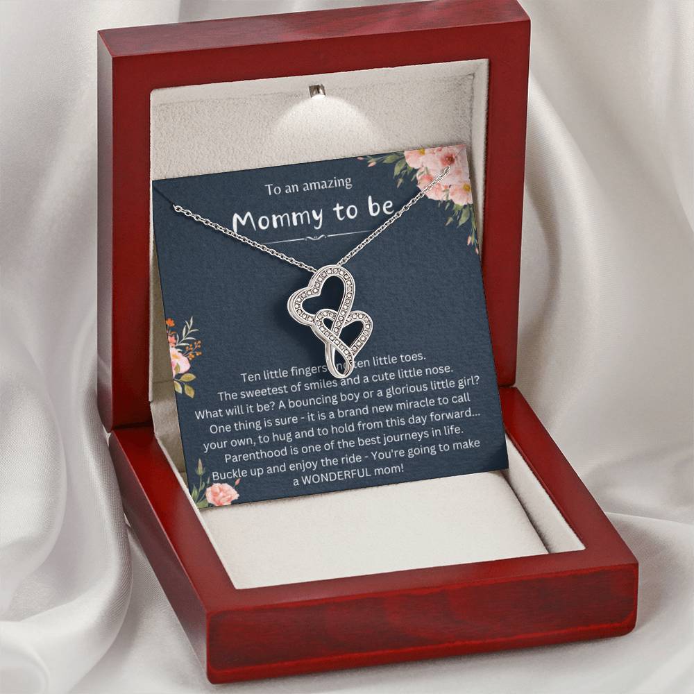 Sentimental Gift for Mommy To Be - Heart-to-heart Pendant Necklace - Personalize Memories