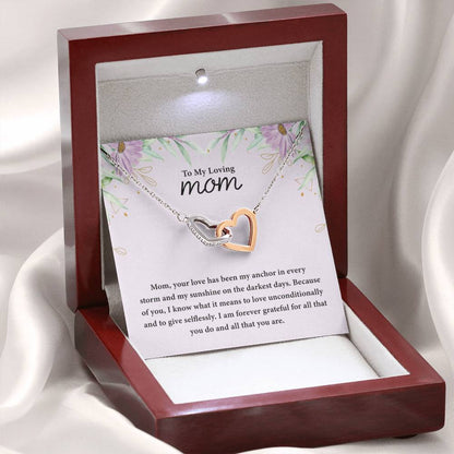 To My Loving Mom - Interlocking Hearts Necklace - Best for Birthday, Christmas & Mother's Day - Personalize Memories