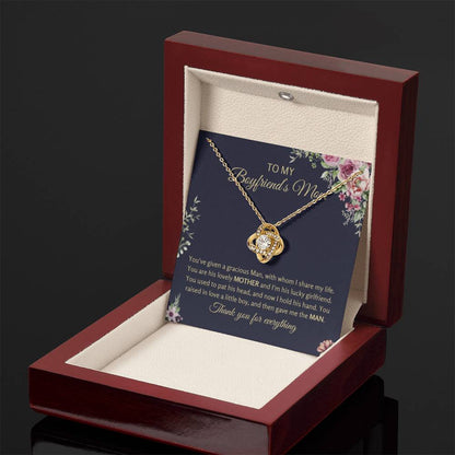 To My Boyfriend's Mom - Thank you for everything - Love Knot Necklace - Present for BF Mom - Personalize Memories