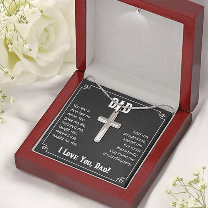 Dad - You are a man like no other - Present for Dad - Artisan Cross Necklace - Personalize Memories