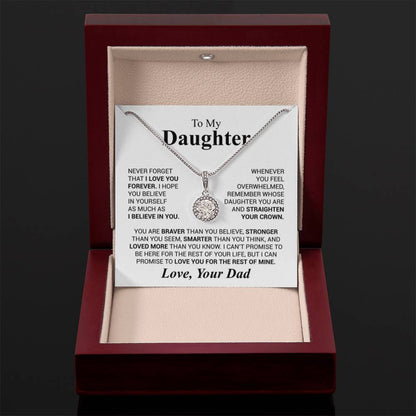 To My Daughter Necklace - Birthday Jewelry Gift from Dad - Eternal Hope Necklace - Personalize Memories