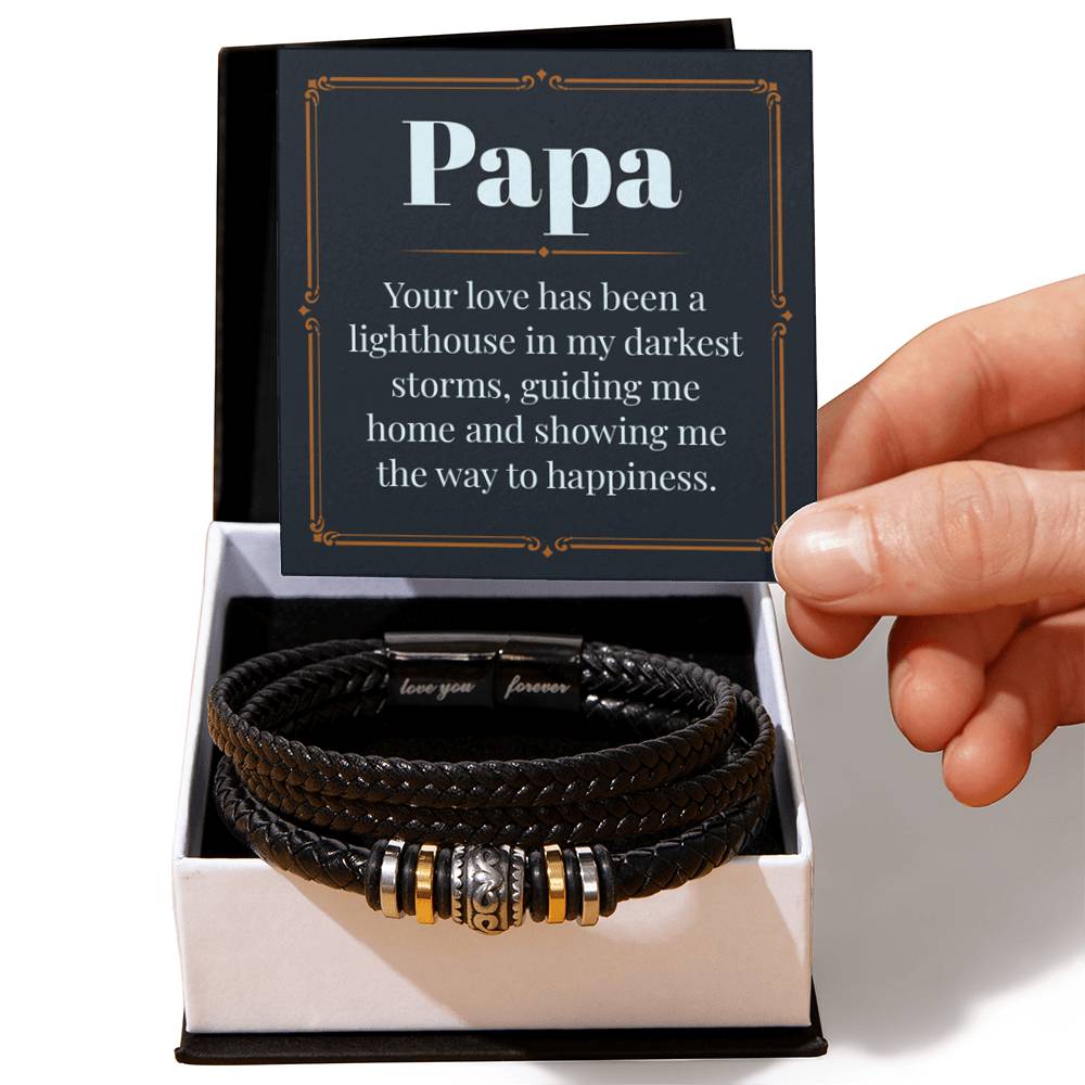 Papa - Your love has been a lighthouse - Gift for Dad - Love You Forever Bracelet - Personalize Memories