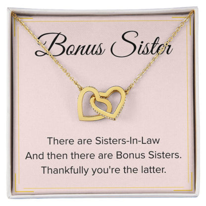 Bonus Sister Necklace Gift - Interlocking Hearts Necklace - Personalize Memories